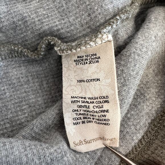 Soft Surroundings Button-Up Henley Shirt Top WMN S Gray 100% Cotton #2CU36 Tunic - Picture 6 of 6